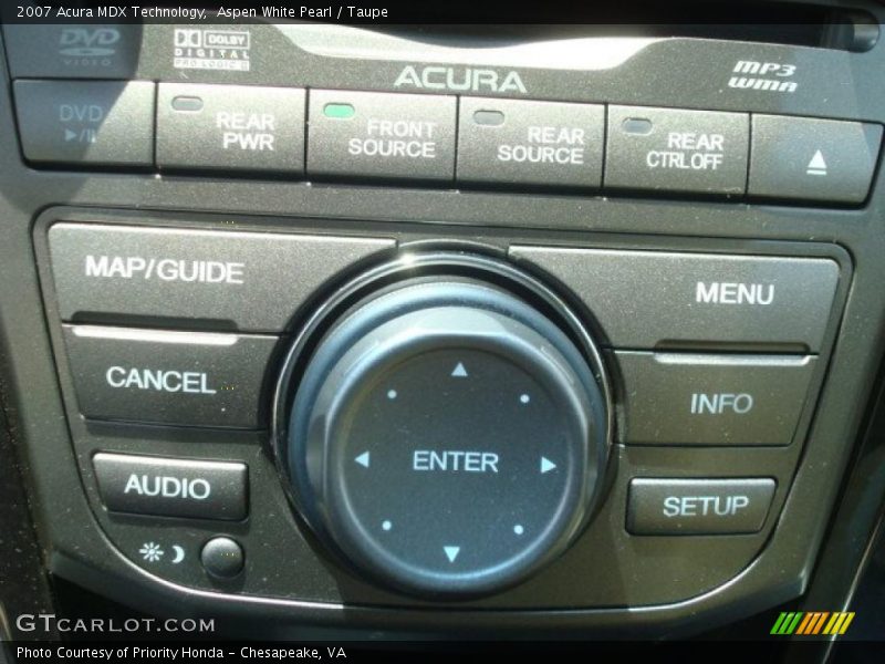 Aspen White Pearl / Taupe 2007 Acura MDX Technology