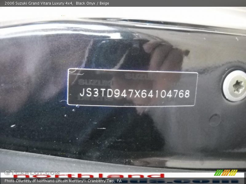 Black Onyx / Beige 2006 Suzuki Grand Vitara Luxury 4x4
