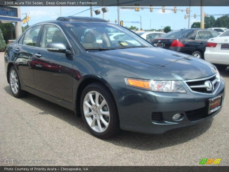 Deep Green Pearl / Parchment 2006 Acura TSX Sedan