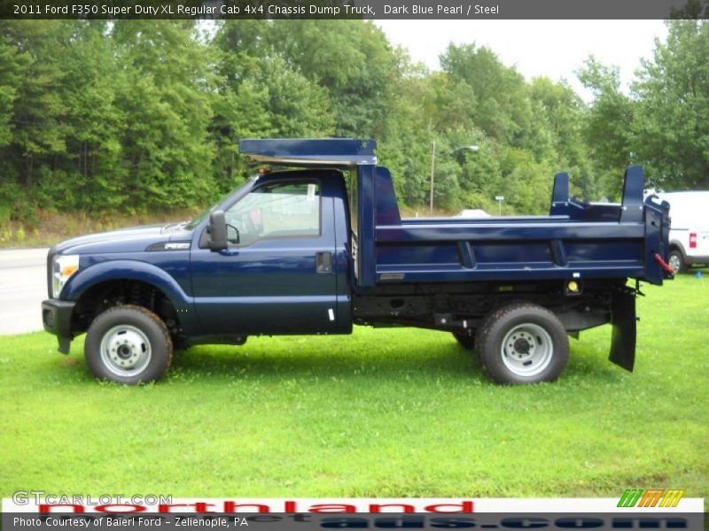 Dark Blue Pearl / Steel 2011 Ford F350 Super Duty XL Regular Cab 4x4 Chassis Dump Truck