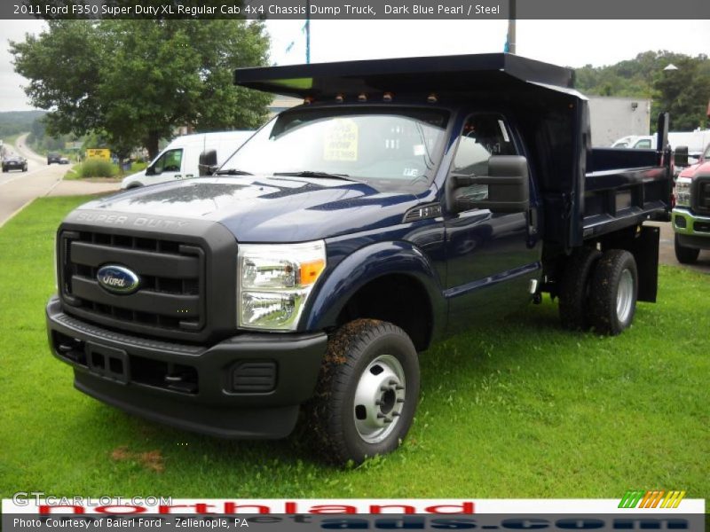 Dark Blue Pearl / Steel 2011 Ford F350 Super Duty XL Regular Cab 4x4 Chassis Dump Truck