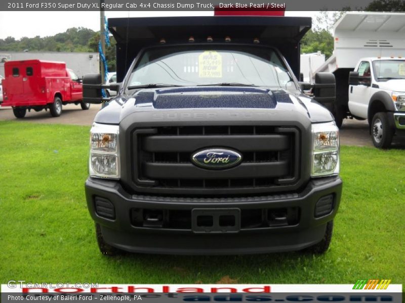 Dark Blue Pearl / Steel 2011 Ford F350 Super Duty XL Regular Cab 4x4 Chassis Dump Truck