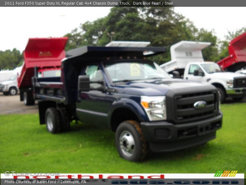 Dark Blue Pearl / Steel 2011 Ford F350 Super Duty XL Regular Cab 4x4 Chassis Dump Truck