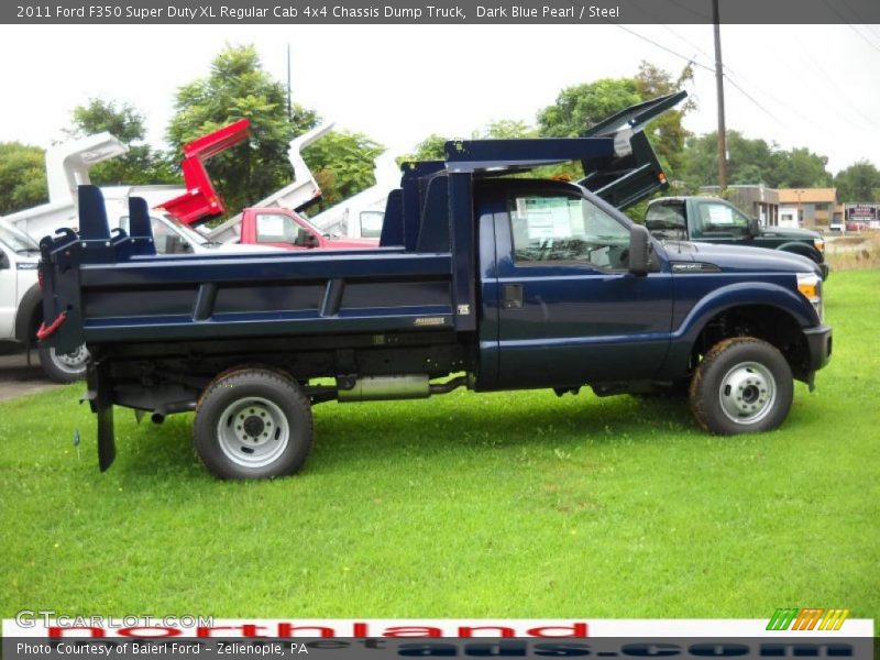 Dark Blue Pearl / Steel 2011 Ford F350 Super Duty XL Regular Cab 4x4 Chassis Dump Truck