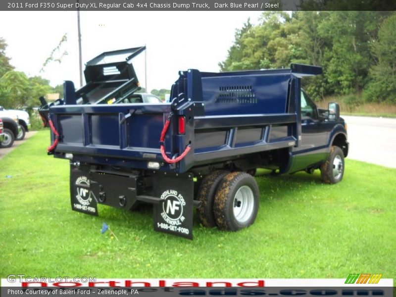 Dark Blue Pearl / Steel 2011 Ford F350 Super Duty XL Regular Cab 4x4 Chassis Dump Truck