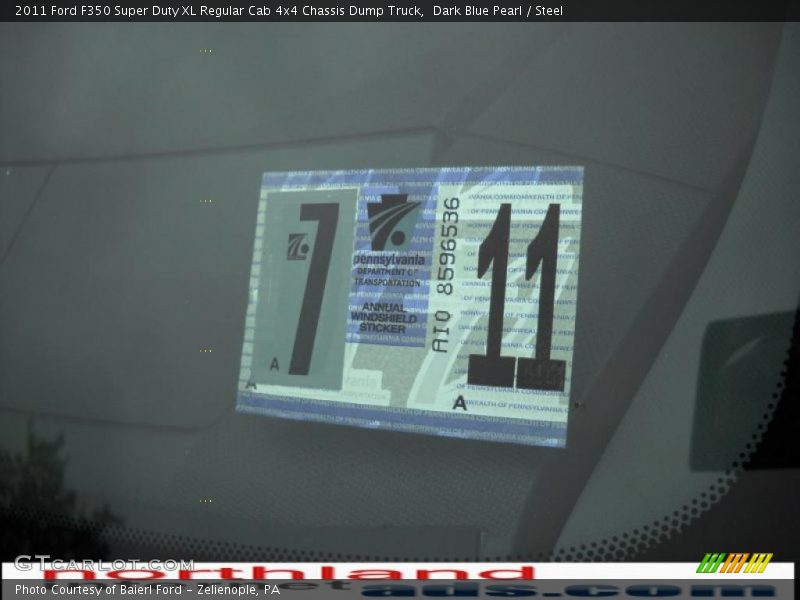 Dark Blue Pearl / Steel 2011 Ford F350 Super Duty XL Regular Cab 4x4 Chassis Dump Truck