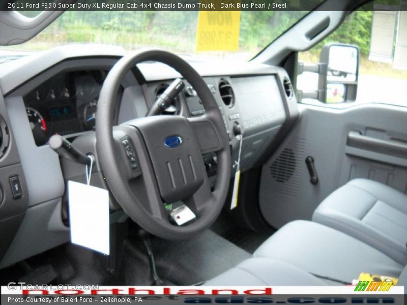 Dark Blue Pearl / Steel 2011 Ford F350 Super Duty XL Regular Cab 4x4 Chassis Dump Truck