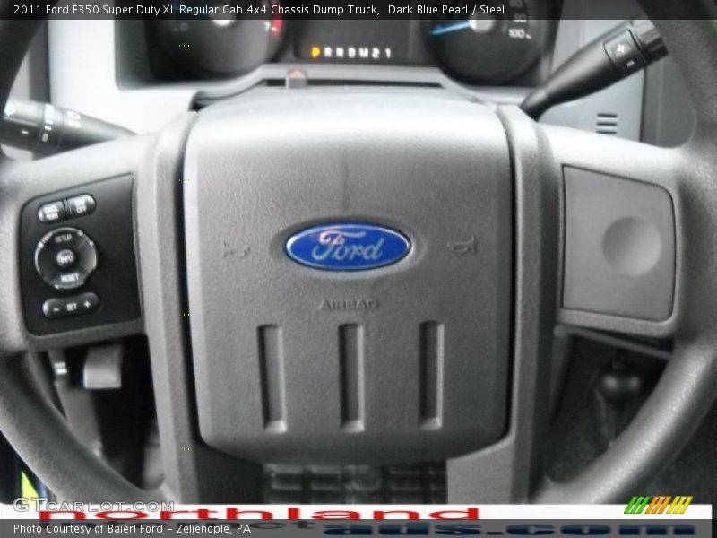 Dark Blue Pearl / Steel 2011 Ford F350 Super Duty XL Regular Cab 4x4 Chassis Dump Truck