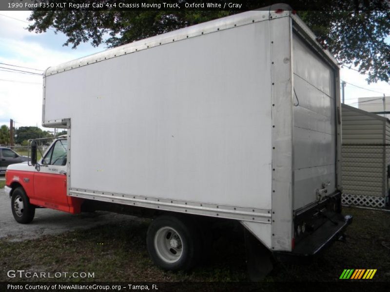 Oxford White / Gray 1990 Ford F350 XLT Regular Cab 4x4 Chassis Moving Truck