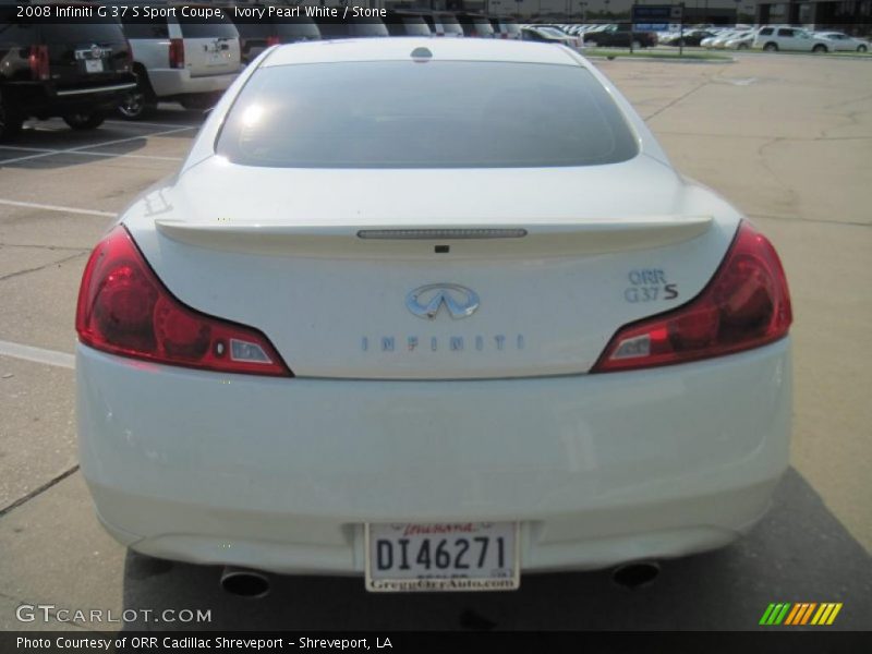 Ivory Pearl White / Stone 2008 Infiniti G 37 S Sport Coupe