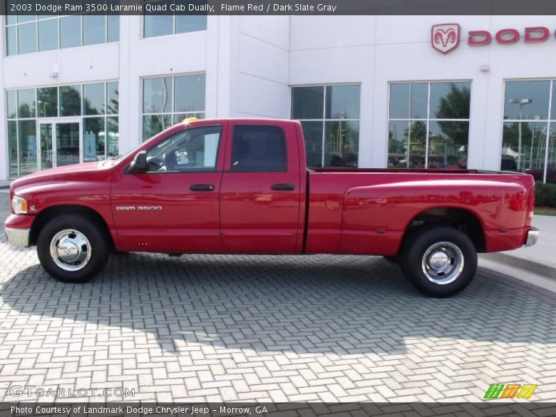 Flame Red / Dark Slate Gray 2003 Dodge Ram 3500 Laramie Quad Cab Dually
