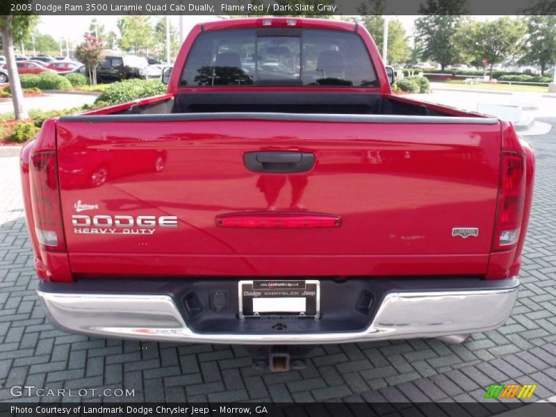 Flame Red / Dark Slate Gray 2003 Dodge Ram 3500 Laramie Quad Cab Dually
