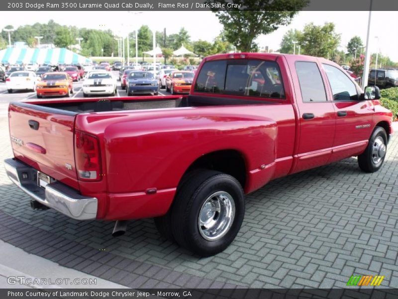 Flame Red / Dark Slate Gray 2003 Dodge Ram 3500 Laramie Quad Cab Dually
