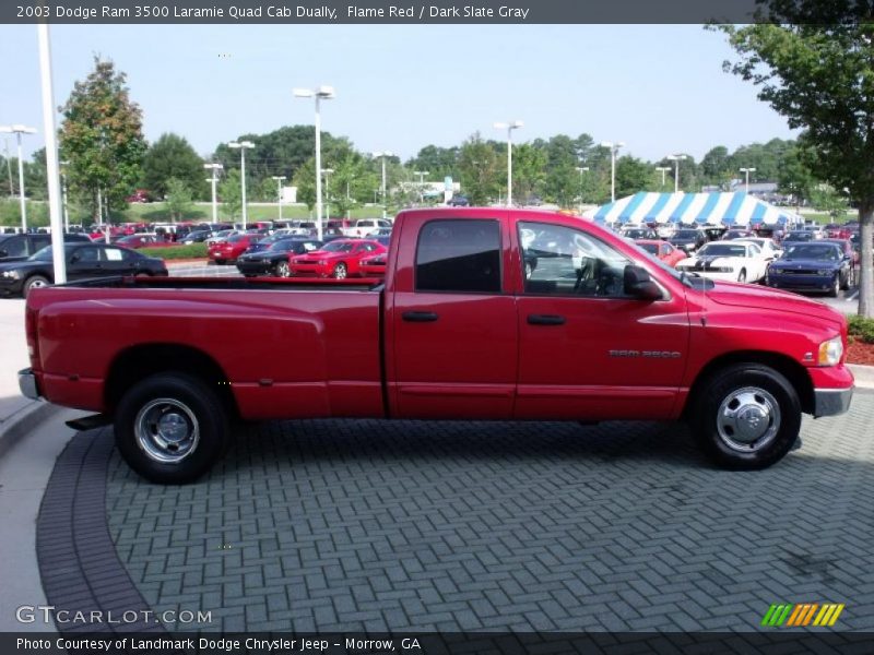 Flame Red / Dark Slate Gray 2003 Dodge Ram 3500 Laramie Quad Cab Dually