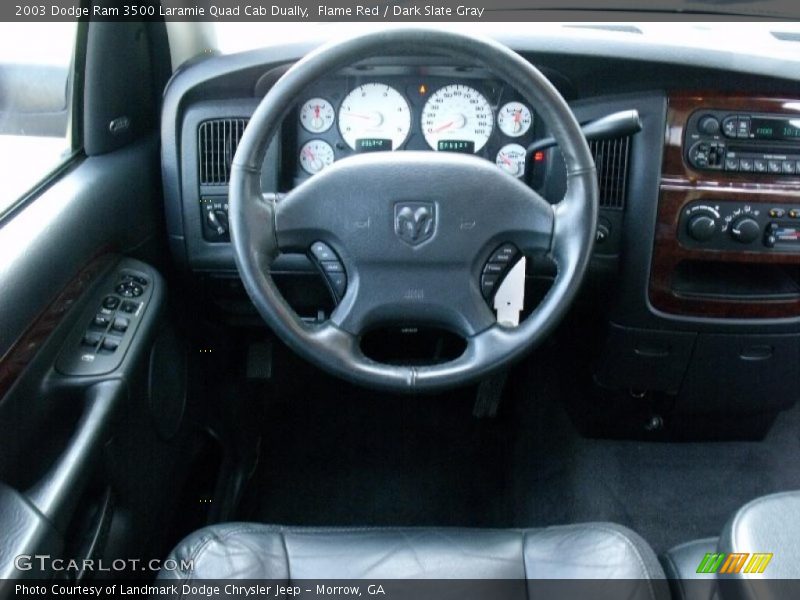 Flame Red / Dark Slate Gray 2003 Dodge Ram 3500 Laramie Quad Cab Dually