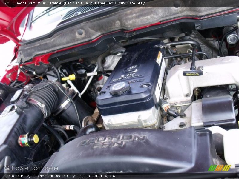 Flame Red / Dark Slate Gray 2003 Dodge Ram 3500 Laramie Quad Cab Dually