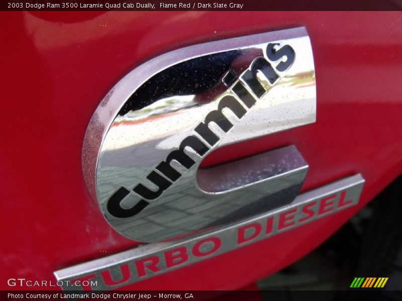 Flame Red / Dark Slate Gray 2003 Dodge Ram 3500 Laramie Quad Cab Dually