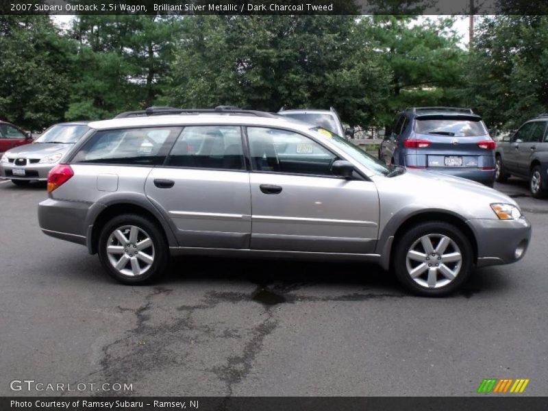 Brilliant Silver Metallic / Dark Charcoal Tweed 2007 Subaru Outback 2.5i Wagon