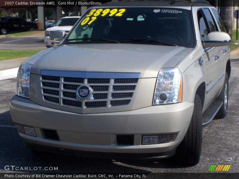 Gold Mist / Ebony/Ebony 2007 Cadillac Escalade AWD