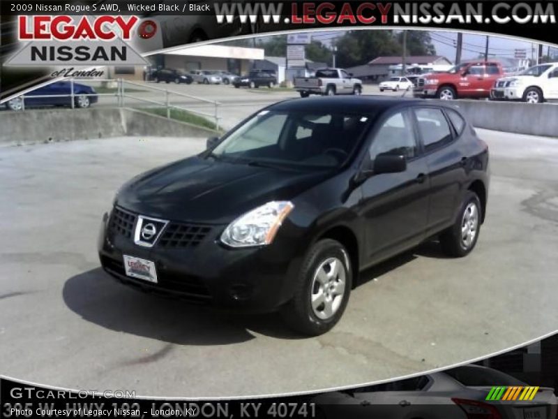 Wicked Black / Black 2009 Nissan Rogue S AWD