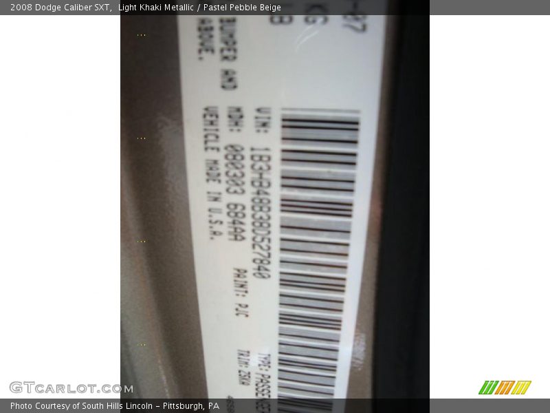 Light Khaki Metallic / Pastel Pebble Beige 2008 Dodge Caliber SXT