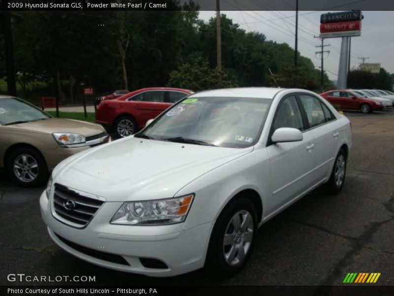 Powder White Pearl / Camel 2009 Hyundai Sonata GLS