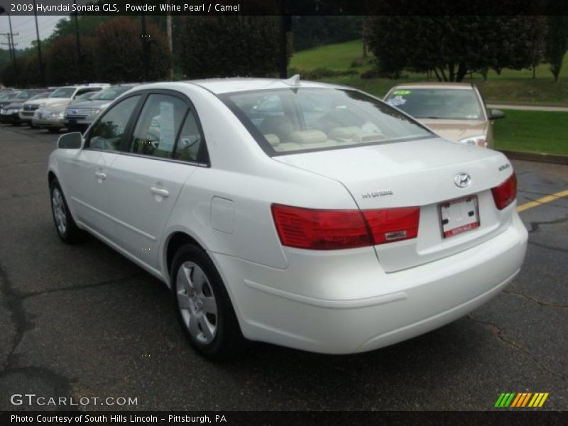 Powder White Pearl / Camel 2009 Hyundai Sonata GLS
