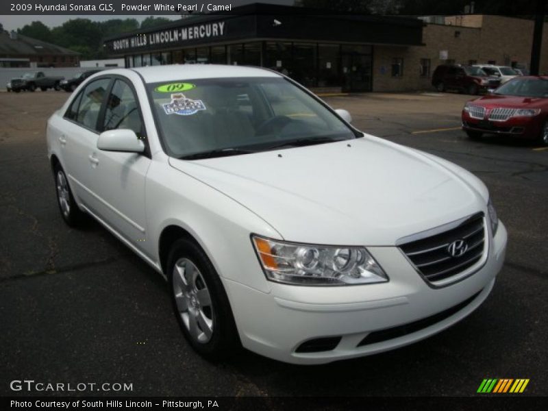 Powder White Pearl / Camel 2009 Hyundai Sonata GLS