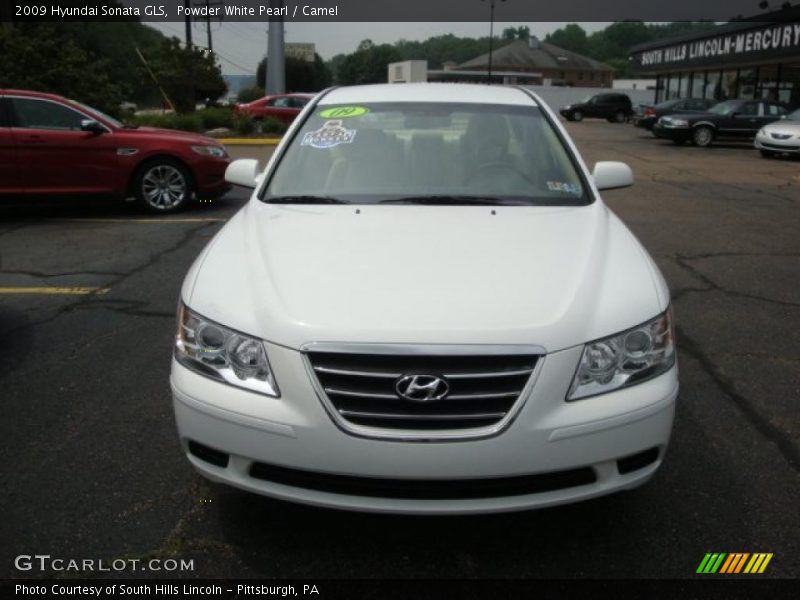 Powder White Pearl / Camel 2009 Hyundai Sonata GLS
