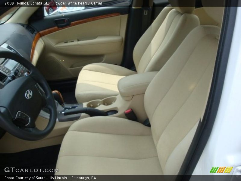 Powder White Pearl / Camel 2009 Hyundai Sonata GLS