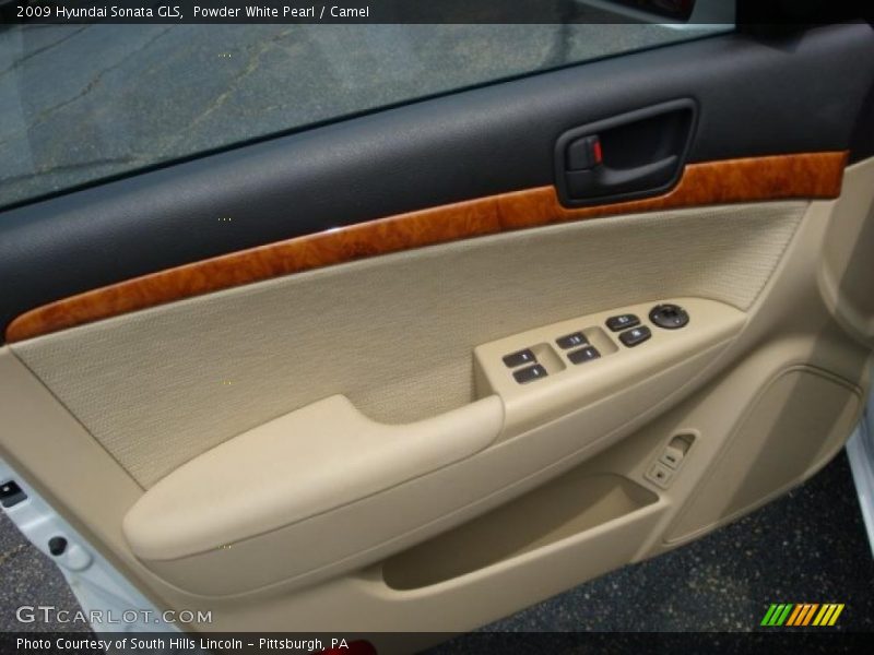 Powder White Pearl / Camel 2009 Hyundai Sonata GLS