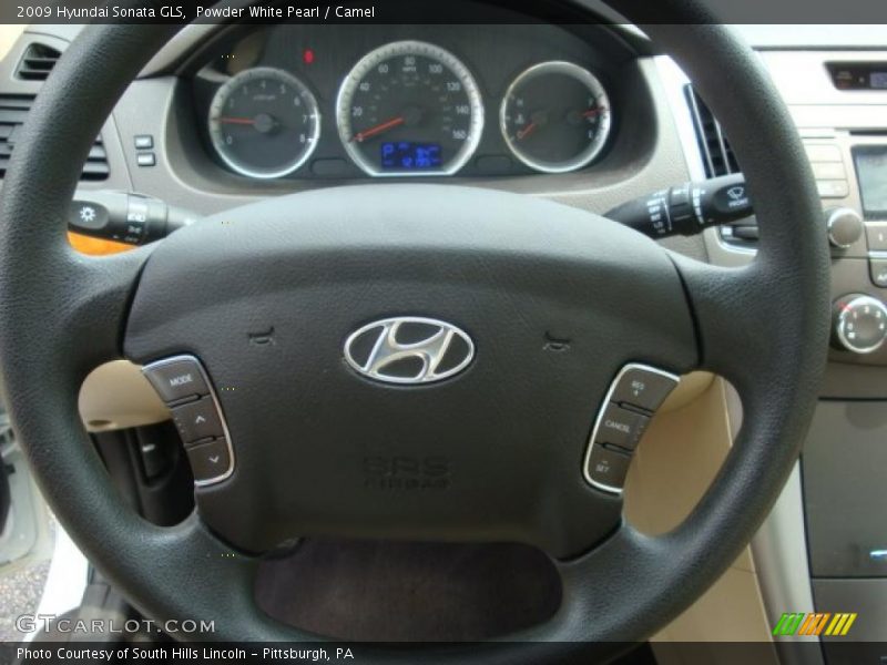 Powder White Pearl / Camel 2009 Hyundai Sonata GLS