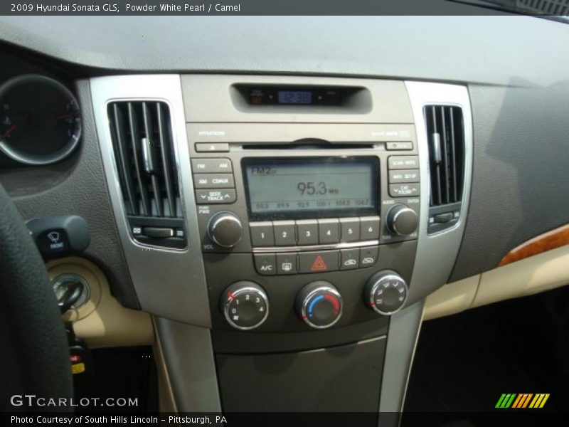 Powder White Pearl / Camel 2009 Hyundai Sonata GLS