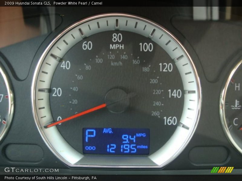 Powder White Pearl / Camel 2009 Hyundai Sonata GLS
