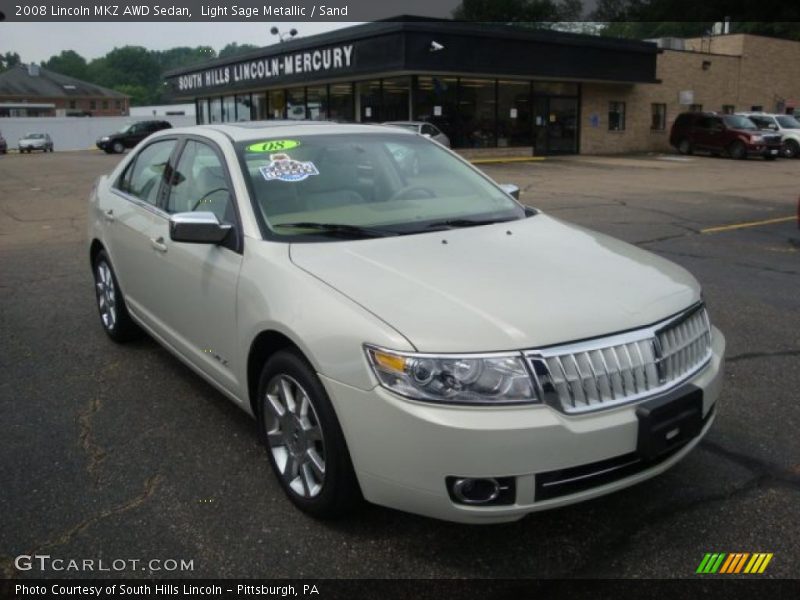 Light Sage Metallic / Sand 2008 Lincoln MKZ AWD Sedan