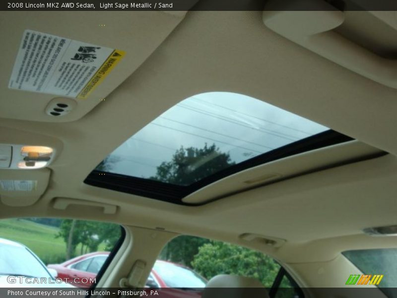 Light Sage Metallic / Sand 2008 Lincoln MKZ AWD Sedan