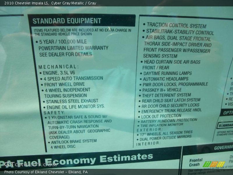 Cyber Gray Metallic / Gray 2010 Chevrolet Impala LS