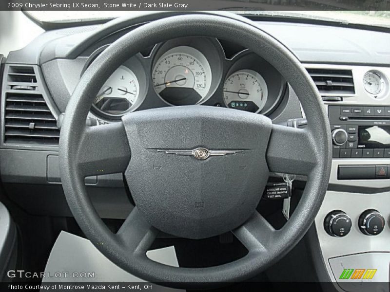 Stone White / Dark Slate Gray 2009 Chrysler Sebring LX Sedan