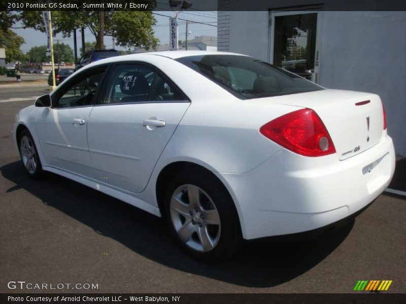 Summit White / Ebony 2010 Pontiac G6 Sedan