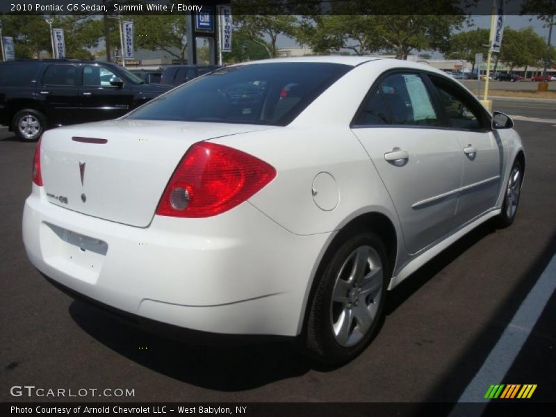 Summit White / Ebony 2010 Pontiac G6 Sedan