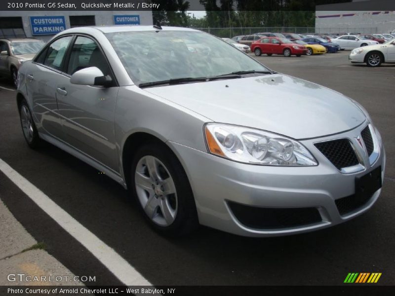 Quicksilver Metallic / Ebony 2010 Pontiac G6 Sedan