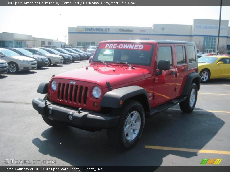 Flame Red / Dark Slate Gray/Med Slate Gray 2008 Jeep Wrangler Unlimited X