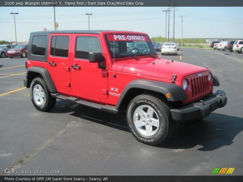 Flame Red / Dark Slate Gray/Med Slate Gray 2008 Jeep Wrangler Unlimited X