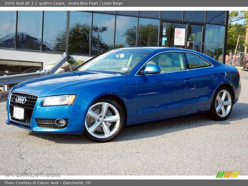 Aruba Blue Pearl / Linen Beige 2009 Audi A5 3.2 quattro Coupe
