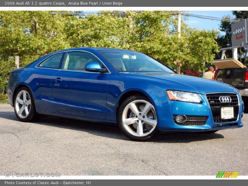 Aruba Blue Pearl / Linen Beige 2009 Audi A5 3.2 quattro Coupe