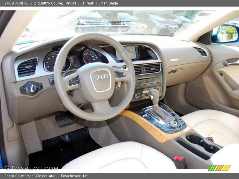 Aruba Blue Pearl / Linen Beige 2009 Audi A5 3.2 quattro Coupe