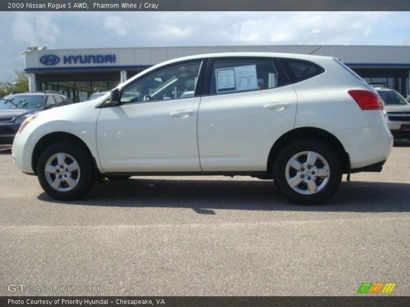 Phantom White / Gray 2009 Nissan Rogue S AWD