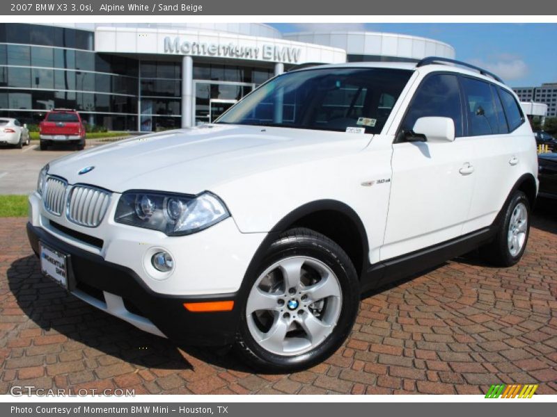 Alpine White / Sand Beige 2007 BMW X3 3.0si