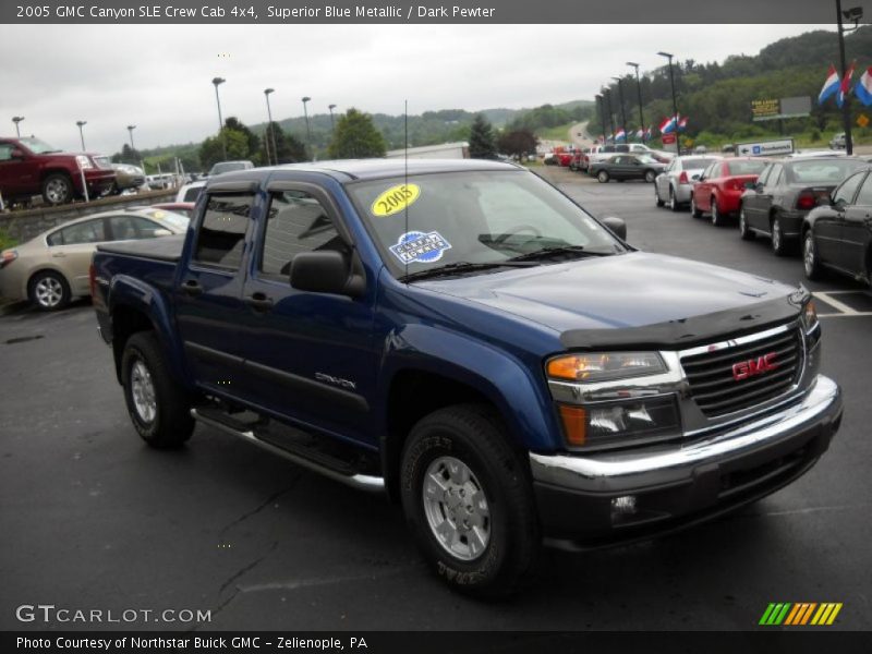 Superior Blue Metallic / Dark Pewter 2005 GMC Canyon SLE Crew Cab 4x4