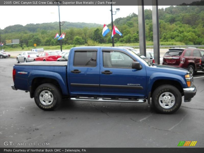 Superior Blue Metallic / Dark Pewter 2005 GMC Canyon SLE Crew Cab 4x4